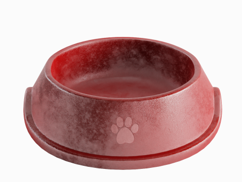 Used Metal Dog Bowl 02 3D Модель