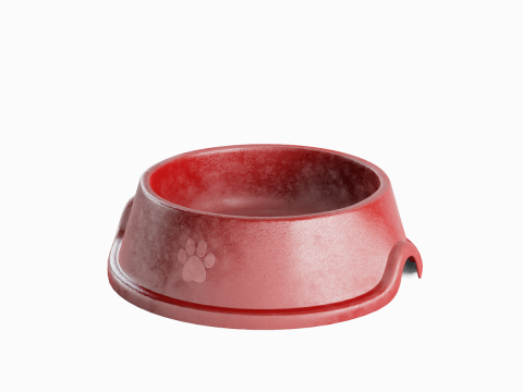 Used Metal Dog Bowl 02 3D Модель