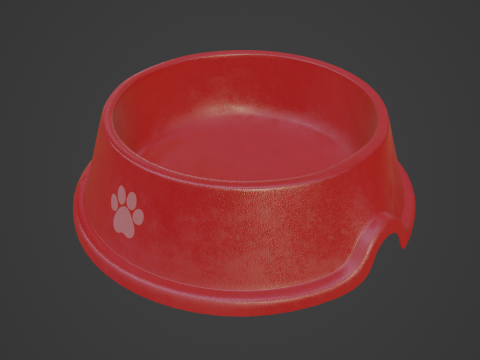 Used Metal Dog Bowl 02 3D Модель