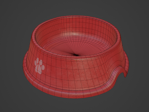 Used Metal Dog Bowl 02 3D Модель
