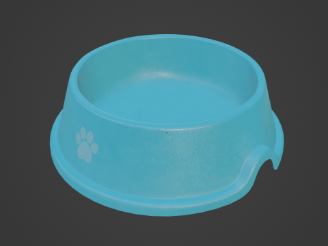 Used Metal Dog Bowl 04 3Dモデル