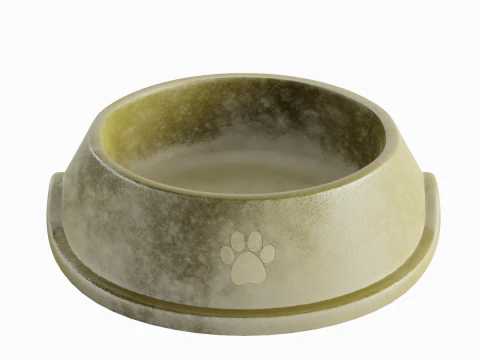 Used Metal Dog Bowl 05 3D Model