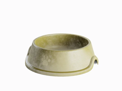 Used Metal Dog Bowl 05 3D Model