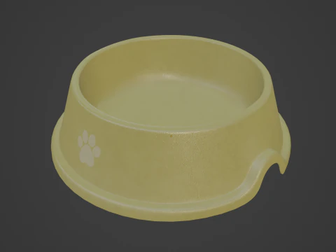 Used Metal Dog Bowl 05 3D Model