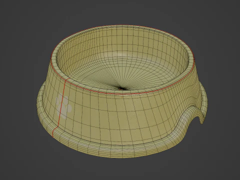 Used Metal Dog Bowl 05 3D Model