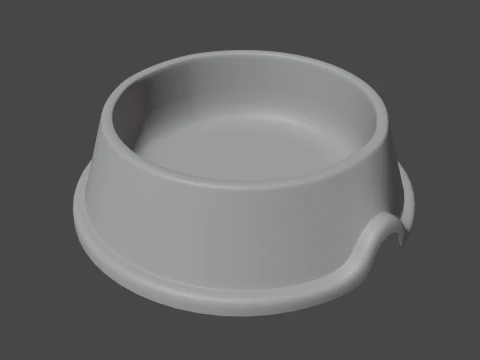 Used Metal Dog Bowl 05 3D Model