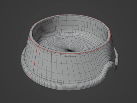 Used Metal Dog Bowl 05 3D Model