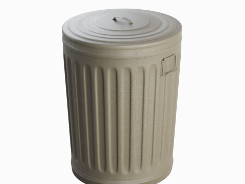 Steel Trash Can 01 3Dモデル