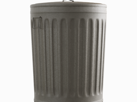 Steel Trash Can 01 Modelo 3D