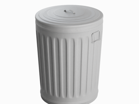 Steel Trash Can 02 3Dモデル