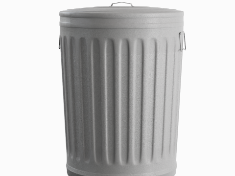 Steel Trash Can 02 3Dモデル
