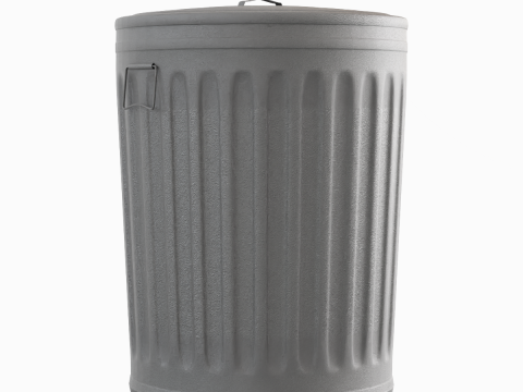 Steel Trash Can 02 3Dモデル