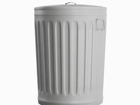 Steel Trash Can 02 3Dモデル