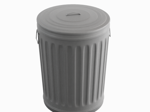 Steel Trash Can 02 3Dモデル