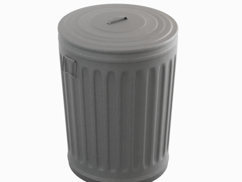 Steel Trash Can 02 3Dモデル
