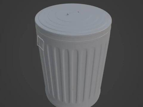 Steel Trash Can 02 3D Model
