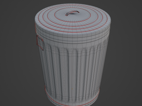 Steel Trash Can 02 3Dモデル