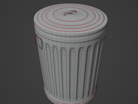Steel Trash Can 02 3Dモデル
