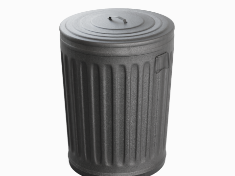 Steel Trash Can 03 3Dモデル