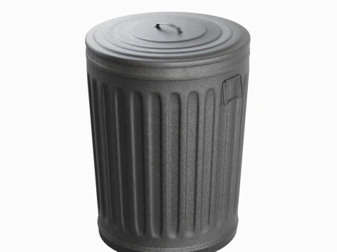 Стальной мусорный бак 03 3D Модель