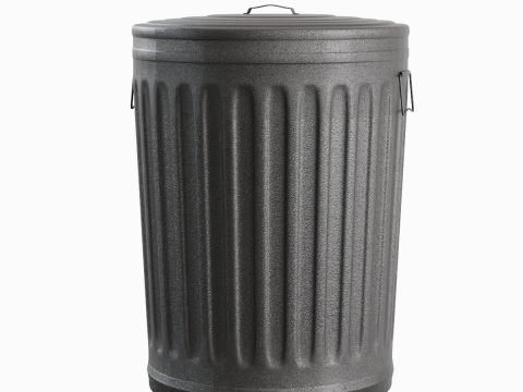 Steel Trash Can 03 3D-Modell