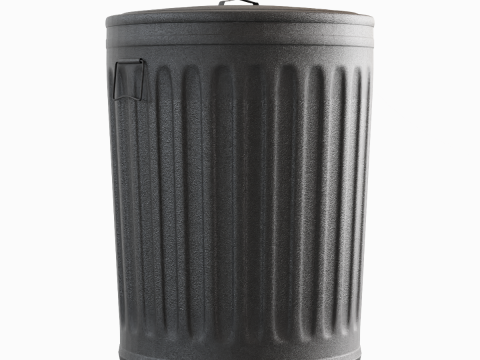 Steel Trash Can 03 3D-Modell