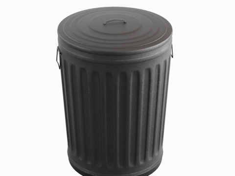Steel Trash Can 03 3D-Modell