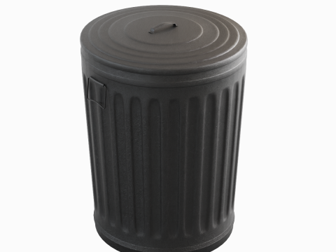 Steel Trash Can 03 3D-Modell