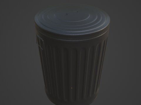 Steel Trash Can 03 3D-Modell