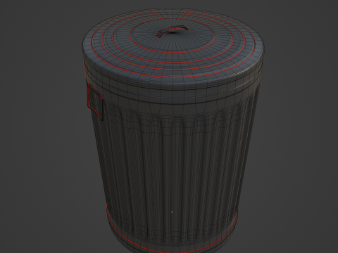 Steel Trash Can 03 3D-Modell
