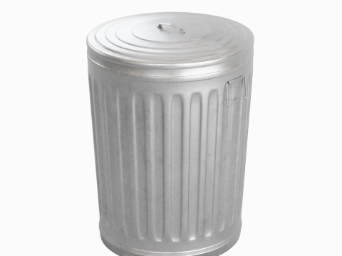 Steel Trash Can 04 3Dモデル