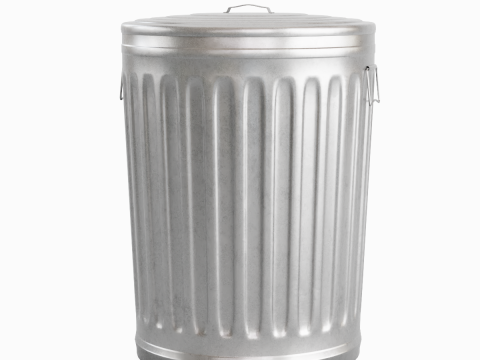 Steel Trash Can 04 3Dモデル