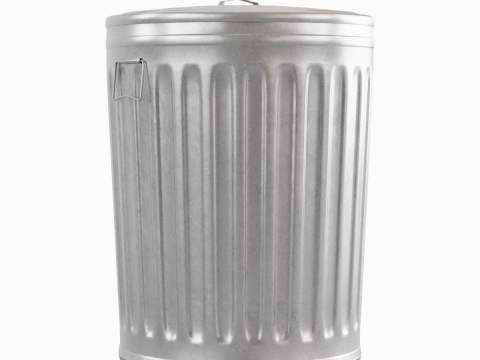 Steel Trash Can 04 3Dモデル