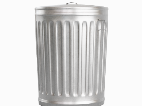Steel Trash Can 04 3Dモデル