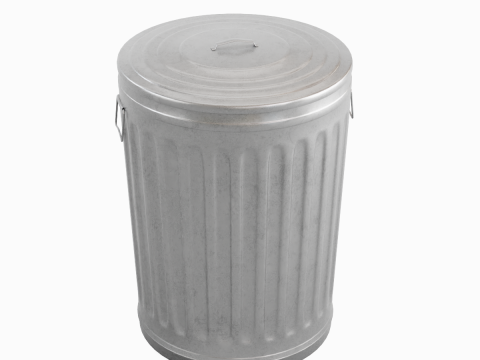 Steel Trash Can 04 3Dモデル