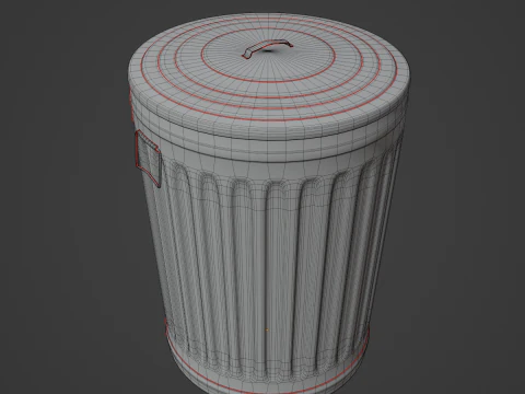 スチールゴミ箱04 3Dモデル