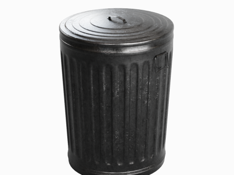 Steel Trash Can 05 3Dモデル