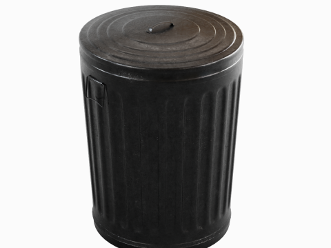 Steel Trash Can 05 3Dモデル
