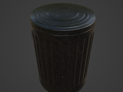 Steel Trash Can 05 3Dモデル