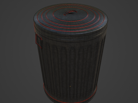 Steel Trash Can 05 3Dモデル
