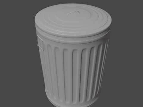Steel Trash Can 05 3Dモデル