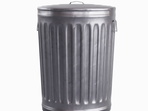 Steel Trash Can 06 3D Model