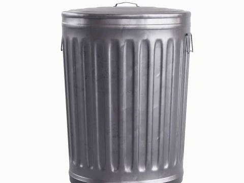 Steel Trash Can 06 3D Model