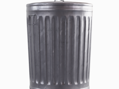 Steel Trash Can 06 3D Model