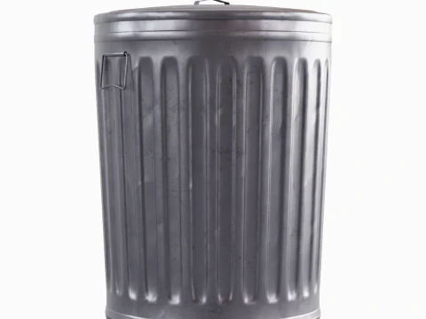 Steel Trash Can 06 3D Model