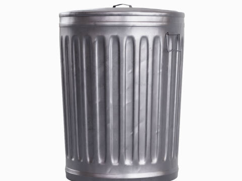Steel Trash Can 06 3D Model