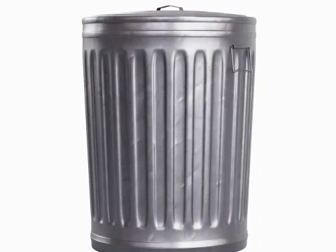 Steel Trash Can 06 3D Model