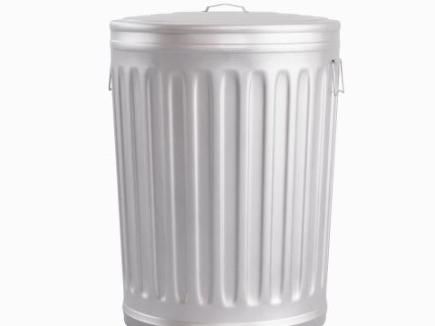 Steel Trash Can 07 3D Model