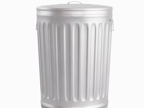 Steel Trash Can 07 3D Model
