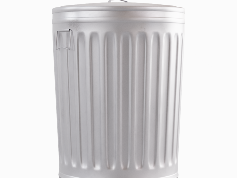 Steel Trash Can 07 3D Model